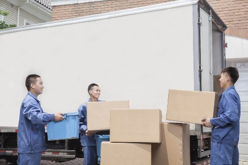 Furniture and boxes being loaded for a Clapham move