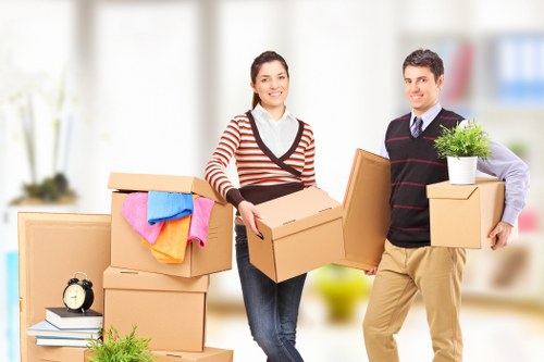 Team preparing an office relocation in Clapham