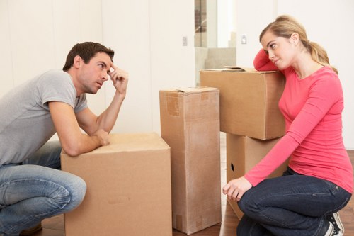 Furniture being wrapped for safe removals in Clapham