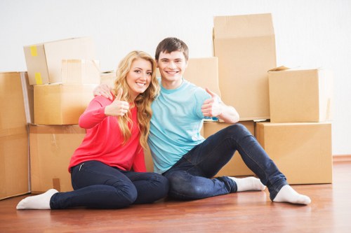 Commercial movers assisting a business relocation in Clapham