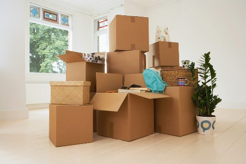 Boxes and furniture prepared for a local Clapham move